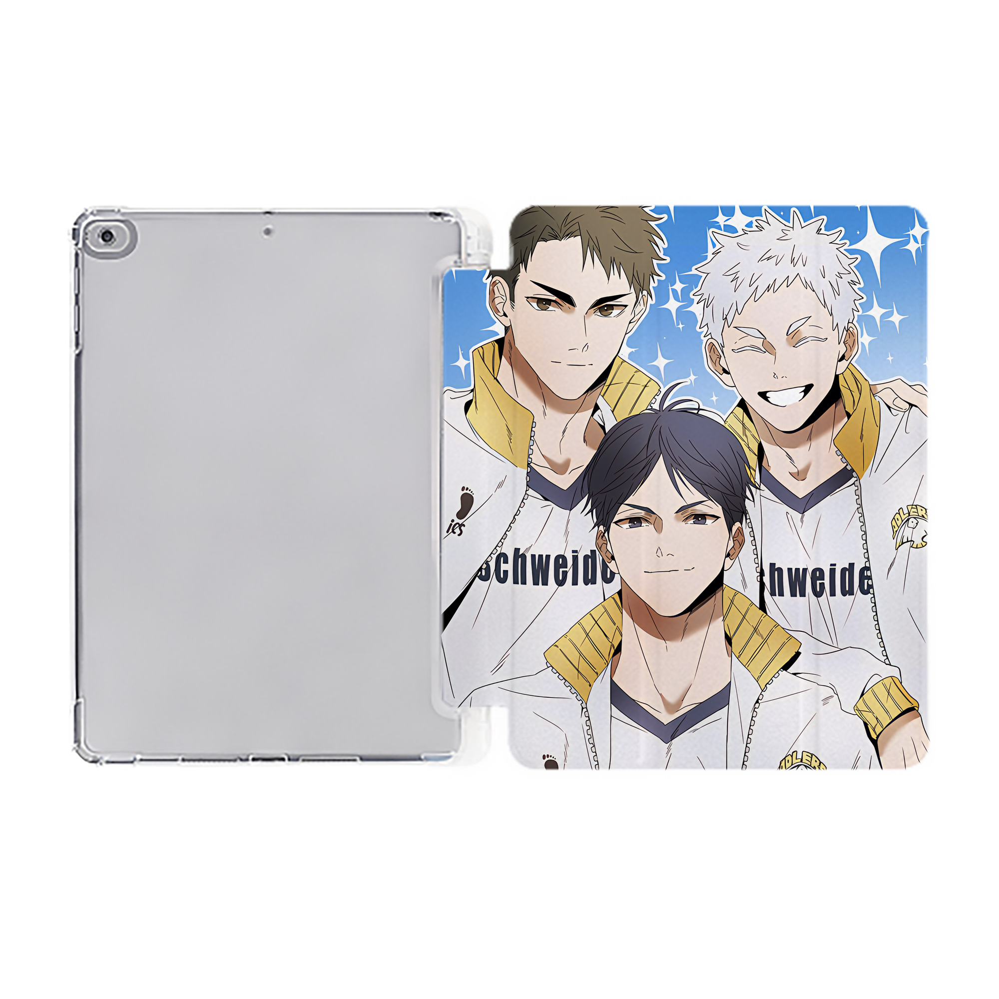 （画像用） ハイキュー!! Haikyu!! IPad ケース ペン収納付き 三つ折りスタンド PUレザー×シリコン 対応機種9.5/10.5/10.9インチ